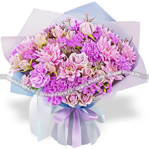 Сладкий ноябрь - букет из хризантем и гвоздик